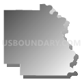 Burt County, Nebraska (Gray Gradient Fill with Shadow)