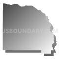 Saunders County, Nebraska (Gray Gradient Fill with Shadow)