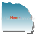 Saunders County, Nebraska (Blue Gradient Fill with Shadow)