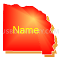 Saunders County, Nebraska (Bright Blending Fill with Shadow)
