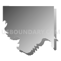 Jefferson County, Oklahoma (Gray Gradient Fill with Shadow)