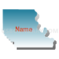 Washington County, Nebraska (Blue Gradient Fill with Shadow)