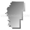 Hale County, Alabama (Gray Gradient Fill with Shadow)