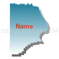 Cape Girardeau County, Missouri (Blue Gradient Fill with Shadow)
