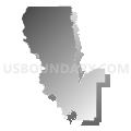 Sutter County, California (Gray Gradient Fill with Shadow)