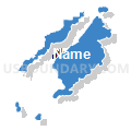 Kodiak Island census subarea, Kodiak Island Borough, Alaska (Solid Fill with Shadow)