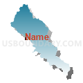Llagas-Uvas CCD, Santa Clara County, California (Blue Gradient Fill with Shadow)