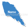 Mendocino CCD, Mendocino County, California (Solid Fill with Shadow)