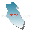 West Santa Cruz CCD, Santa Cruz County, California (Blue Gradient Fill with Shadow)