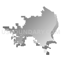 Dubuque city, Dubuque County, Iowa (Gray Gradient Fill with Shadow)