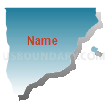 Bay de Noc township, Delta County, Michigan (Blue Gradient Fill with Shadow)