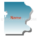 Arizona township, Burt County, Nebraska (Blue Gradient Fill with Shadow)