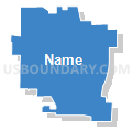 Sidney city, Cheyenne County, Nebraska (Solid Fill with Shadow)
