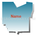 Randolph city, Cedar County, Nebraska (Blue Gradient Fill with Shadow)