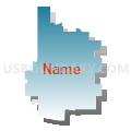 Auburn city, Nemaha County, Nebraska (Blue Gradient Fill with Shadow)