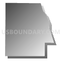 Bowbells city, Burke County, North Dakota (Gray Gradient Fill with Shadow)