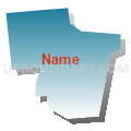 Laporte borough, Sullivan County, Pennsylvania (Blue Gradient Fill with Shadow)