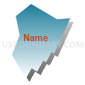 Bolivar borough, Westmoreland County, Pennsylvania (Blue Gradient Fill with Shadow)