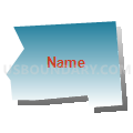 Waymart borough, Wayne County, Pennsylvania (Blue Gradient Fill with Shadow)