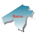 Yeadon borough, Pennsylvania (Blue Gradient Fill with Shadow)