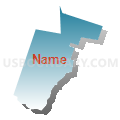 Seneca CDP, Pennsylvania (Blue Gradient Fill with Shadow)