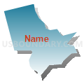 Garden City CDP, Texas (Blue Gradient Fill with Shadow)