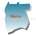 Bland CDP, Virginia (Blue Gradient Fill with Shadow)