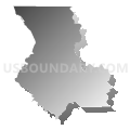 Santa Clara County (East)--Gilroy, Morgan Hill & San Jose (South) Cities PUMA, California (Gray Gradient Fill with Shadow)