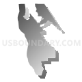 San Mateo County (South & West)--San Mateo (South) & Half Moon Bay Cities PUMA, California (Gray Gradient Fill with Shadow)