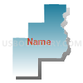 Clark, Jasper, Crawford, Lawrence, Richland, Clay & Wayne Counties PUMA, Illinois (Blue Gradient Fill with Shadow)