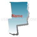 Clinton, Franklin, Essex & Hamilton Counties PUMA, New York (Blue Gradient Fill with Shadow)