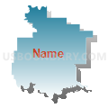 Bryan, Pontotoc (East), Marshall, Atoka, Johnston & Coal Counties--Ada City PUMA, Oklahoma (Blue Gradient Fill with Shadow)