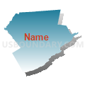Monroe County PUMA, Pennsylvania (Blue Gradient Fill with Shadow)
