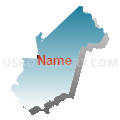 Thirteenth Norfolk District, Massachusetts (Blue Gradient Fill with Shadow)
