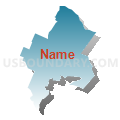 Ninth Middlesex District, Massachusetts (Blue Gradient Fill with Shadow)