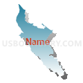 Census Tract 5117.07, Santa Clara County, California (Blue Gradient Fill with Shadow)