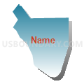 Census Tract 1.15, San Bernardino County, California (Blue Gradient Fill with Shadow)