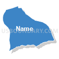 Census Tract 107, San Bernardino County, California (Solid Fill with Shadow)