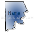 Census Tract 9702, Jackson Parish, Louisiana (Radial Fill with Shadow)