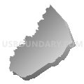 Census Tract 9708, Cumberland County, Tennessee (Gray Gradient Fill with Shadow)
