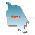 58570, North Dakota (Blue Gradient Fill with Shadow)