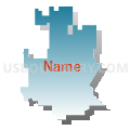 58348, North Dakota (Blue Gradient Fill with Shadow)